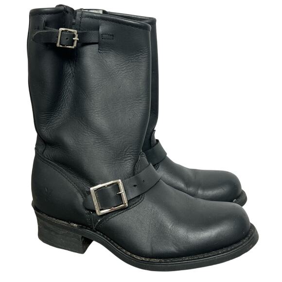 Frye Black Engineer Pull On Round Toe Boots Women’s Size 8m BARELY WORN - Picture 5 of 11